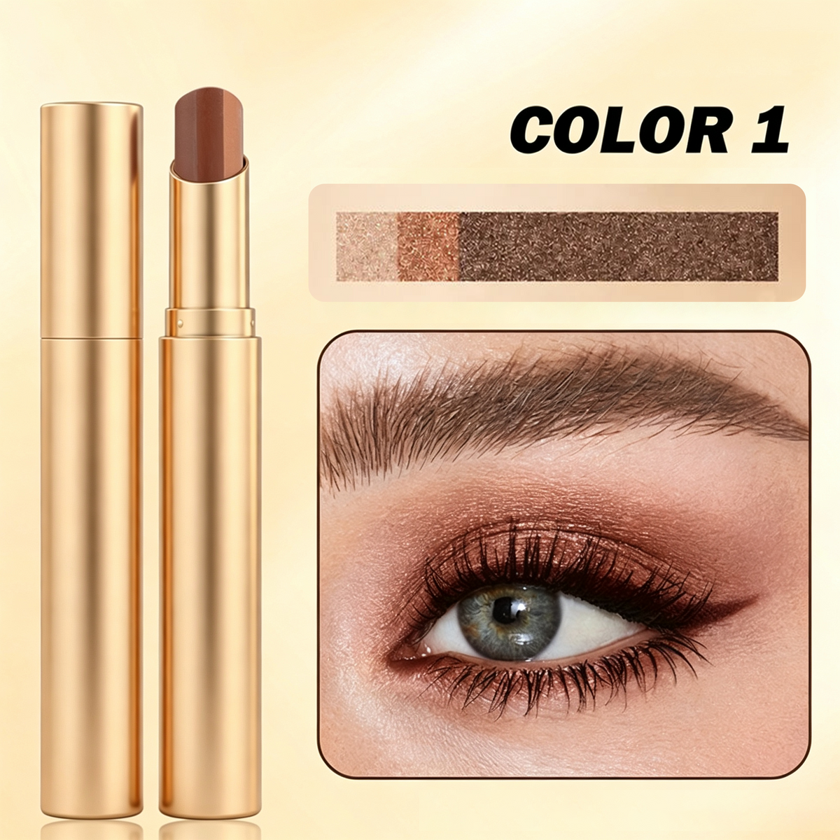 ✨ 3-in-1 Eyeshadow Stick – Waterproof Long-Wear Shimmer Eye Makeup